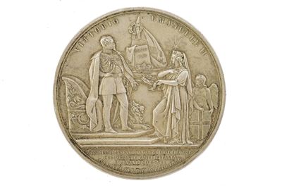 Regno d'Italia, Apertura del Parlamento – Vittorio Emanuele II (1859-1878), medaglia in bronzo ar...