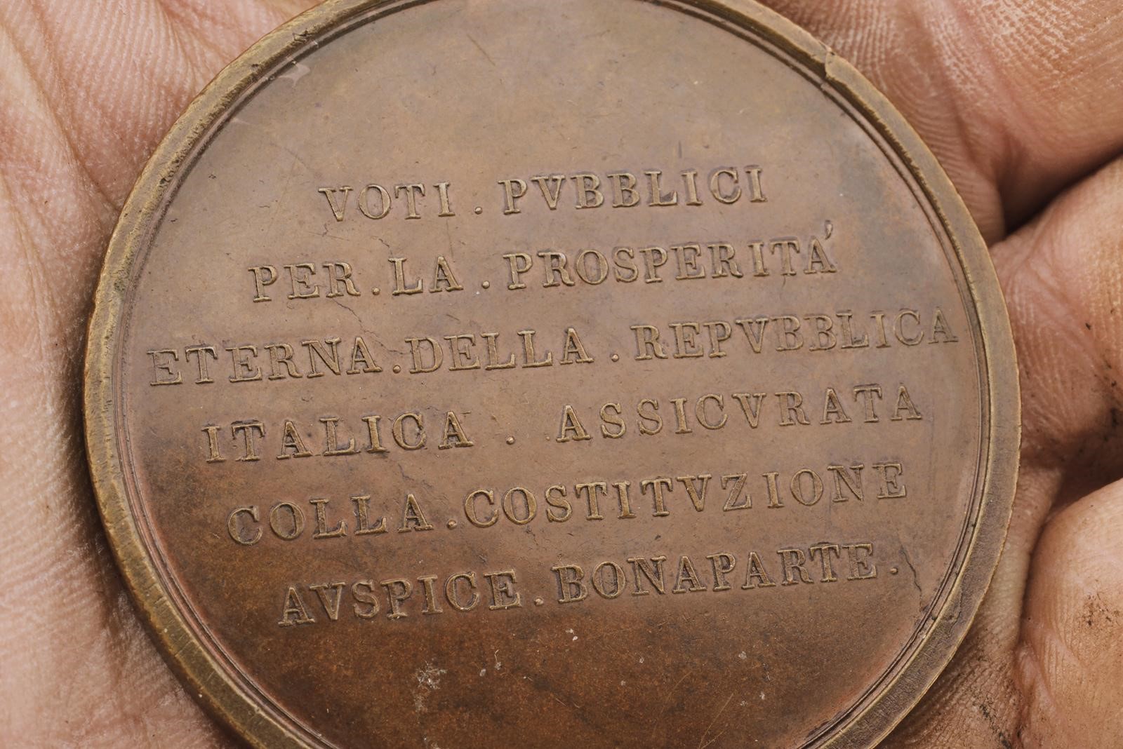 Militaria (araldica commemorativa), Medaglia in bronzo “Comizi di Lione”, 1802 (diametro 55 mm)
