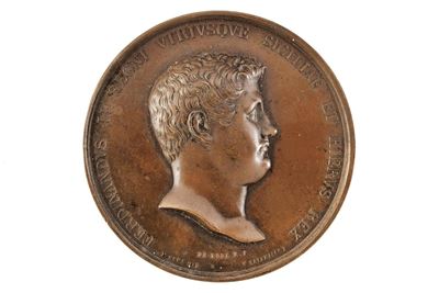 Regno delle Due Sicilie, Ascensione al Trono di Ferdinando II (1830), medaglia in bronzo