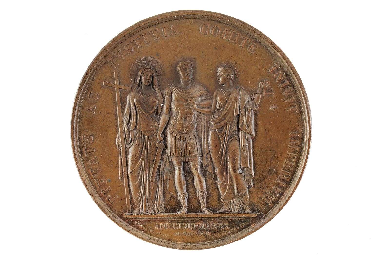 Regno delle Due Sicilie, Ascensione al Trono di Ferdinando II (1830), medaglia in bronzo