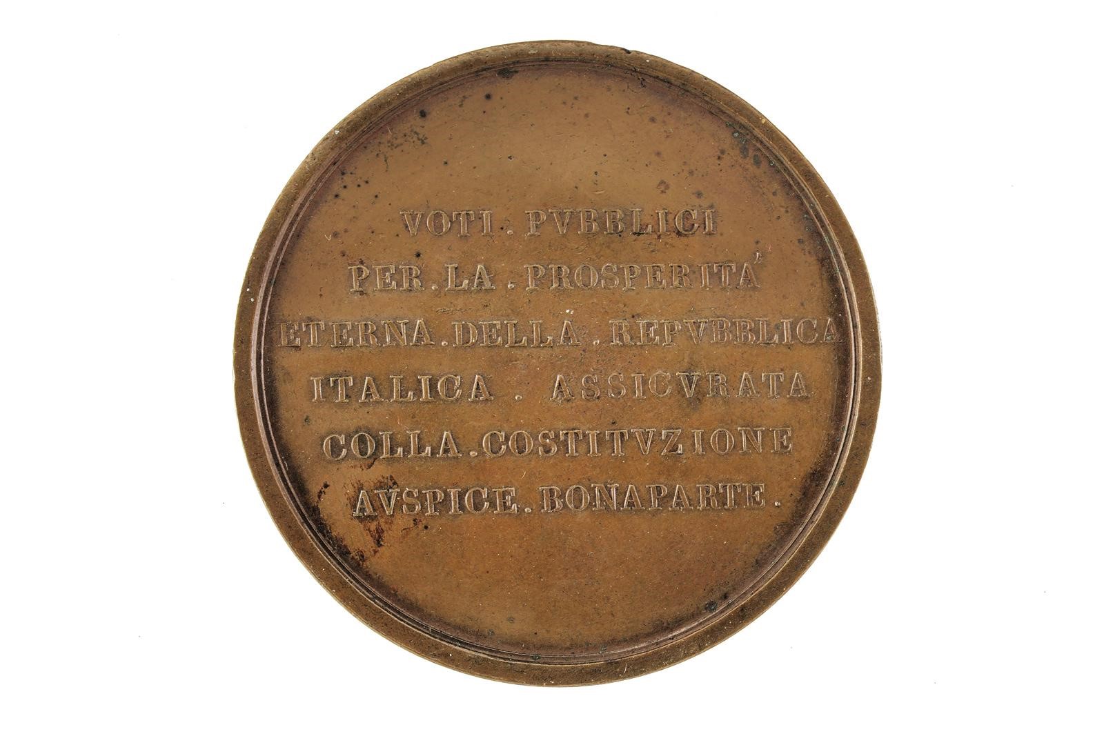 Napoleone Primo Console (1796-1804), Comizi di Lione, medaglia in bronzo, diam. 54 mm (1802)