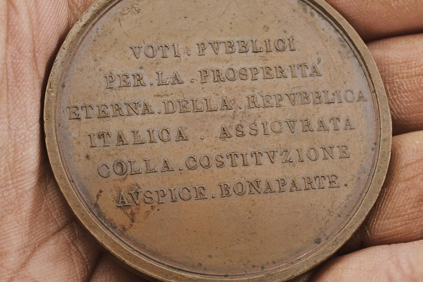Napoleone Primo Console (1796-1804), Comizi di Lione, medaglia in bronzo, diam. 54 mm (1802)