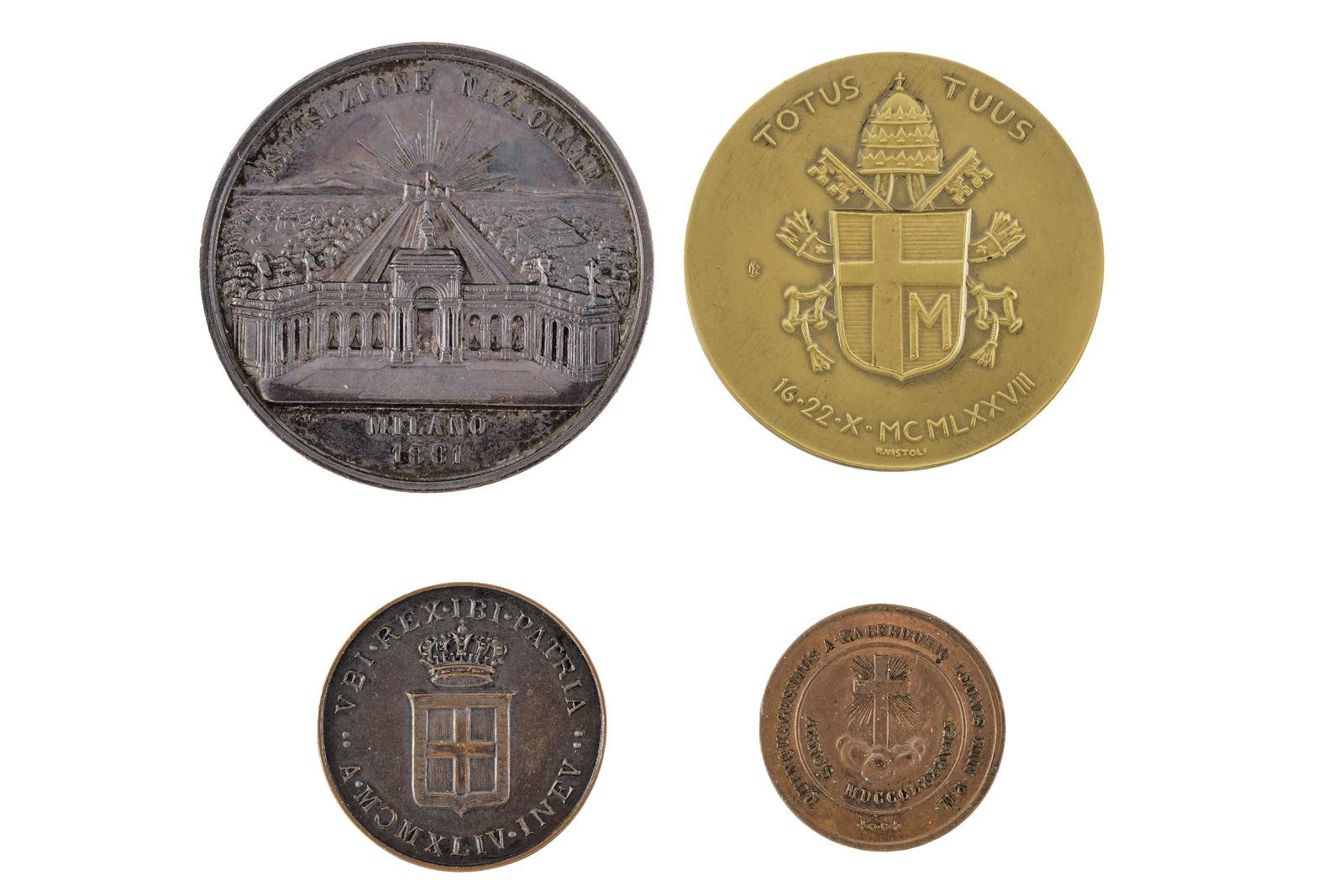 Medaglie multiple, rame argentato e metalli vari, XX secolo