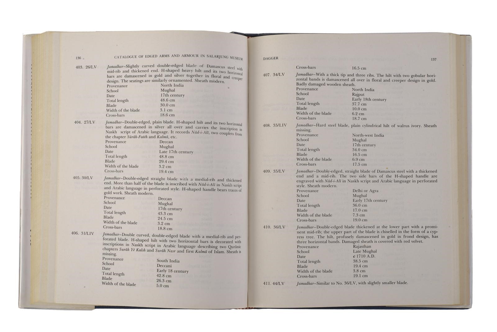 Dr. G. N. Pant, Catalogue of Edged Arms and Armour in the Salarjung Museum Hyderabad, 1989