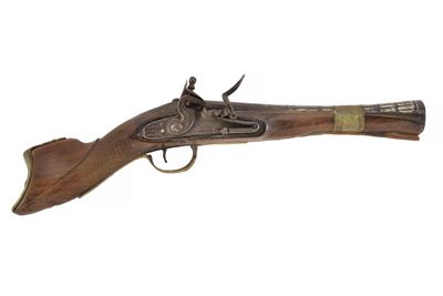 Arma a tromboncino a pietra focaia, canna liscia con volata a tromba circolare