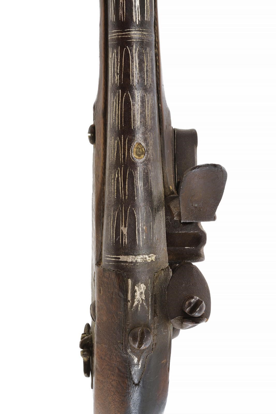 Arma a tromboncino a pietra focaia, canna liscia con volata a tromba circolare