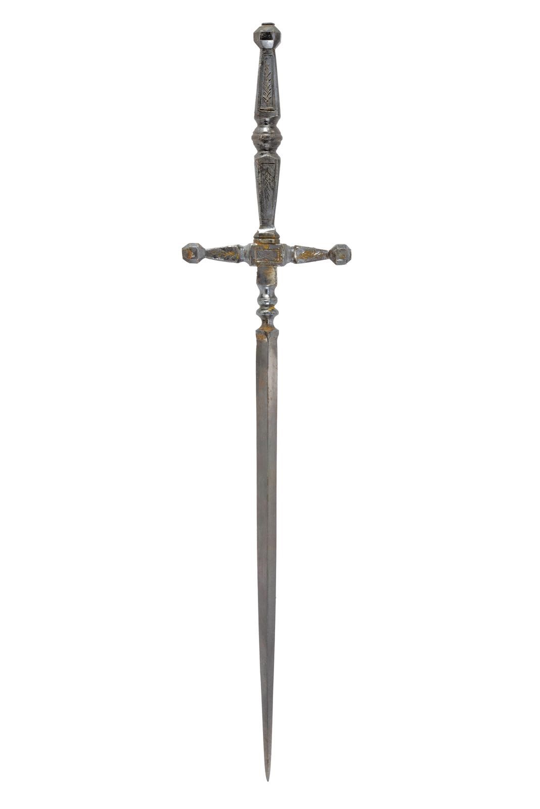 Militaria, Stiletto in ferro a lama triangolare (39,5 cm)