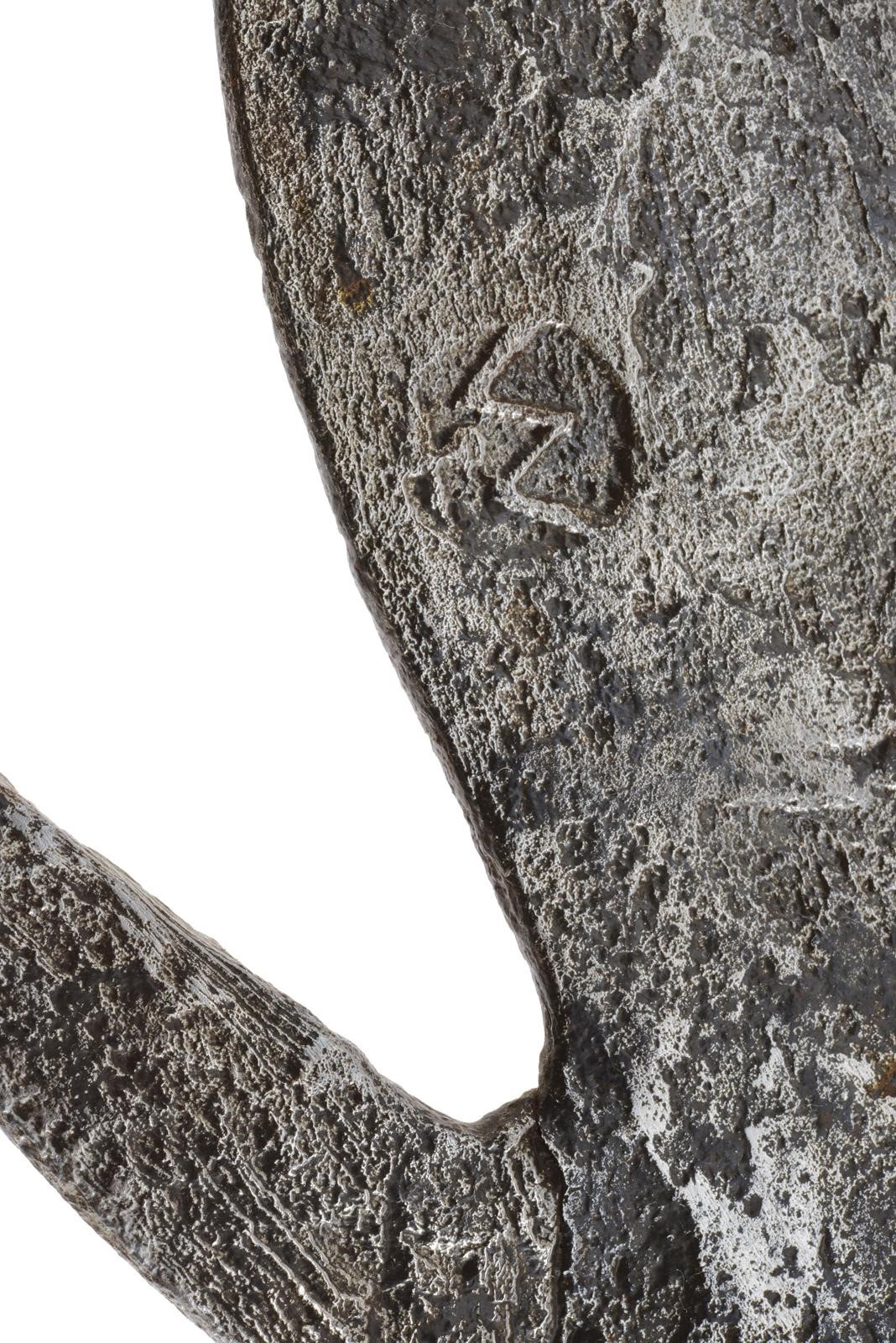 Testa di roncola, lama fortemente incurvata con ala e gorbia rettangolare (Italia)