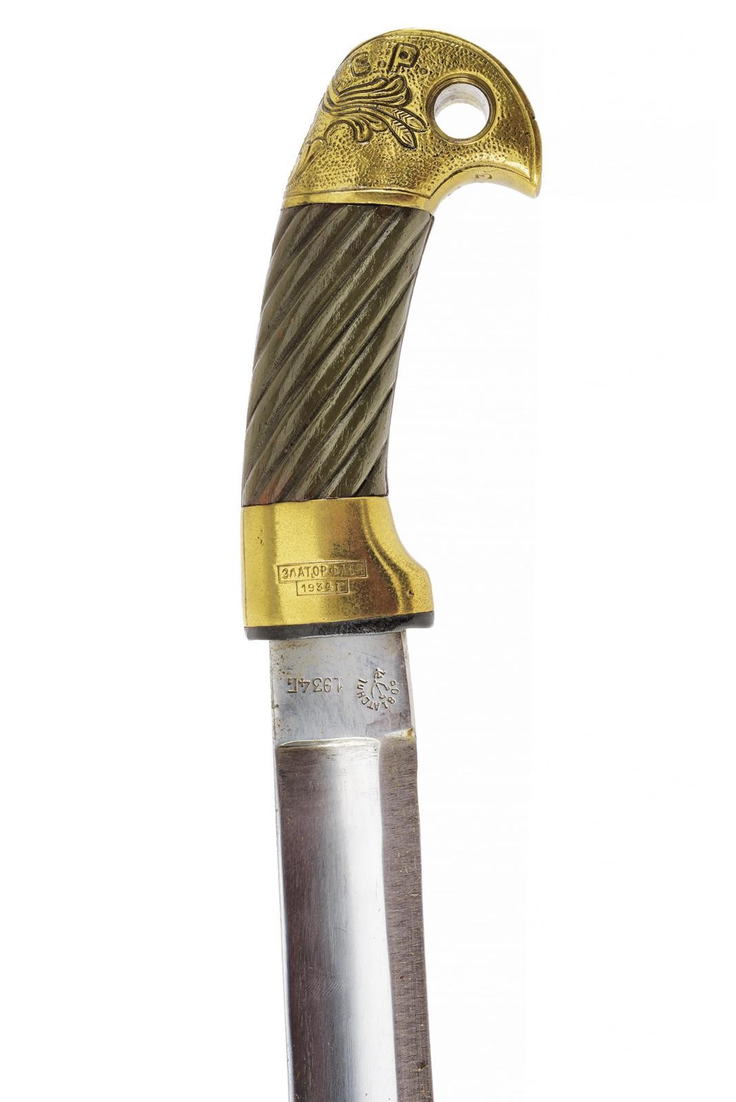 Replica modello 1881 “Shasqua”, lama a un filo con marcature e data 1934
