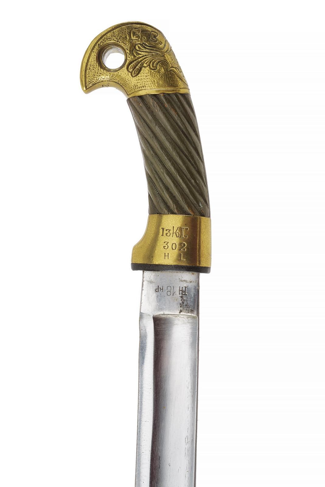 Replica modello 1881 “Shasqua”, lama a un filo con marcature e data 1934