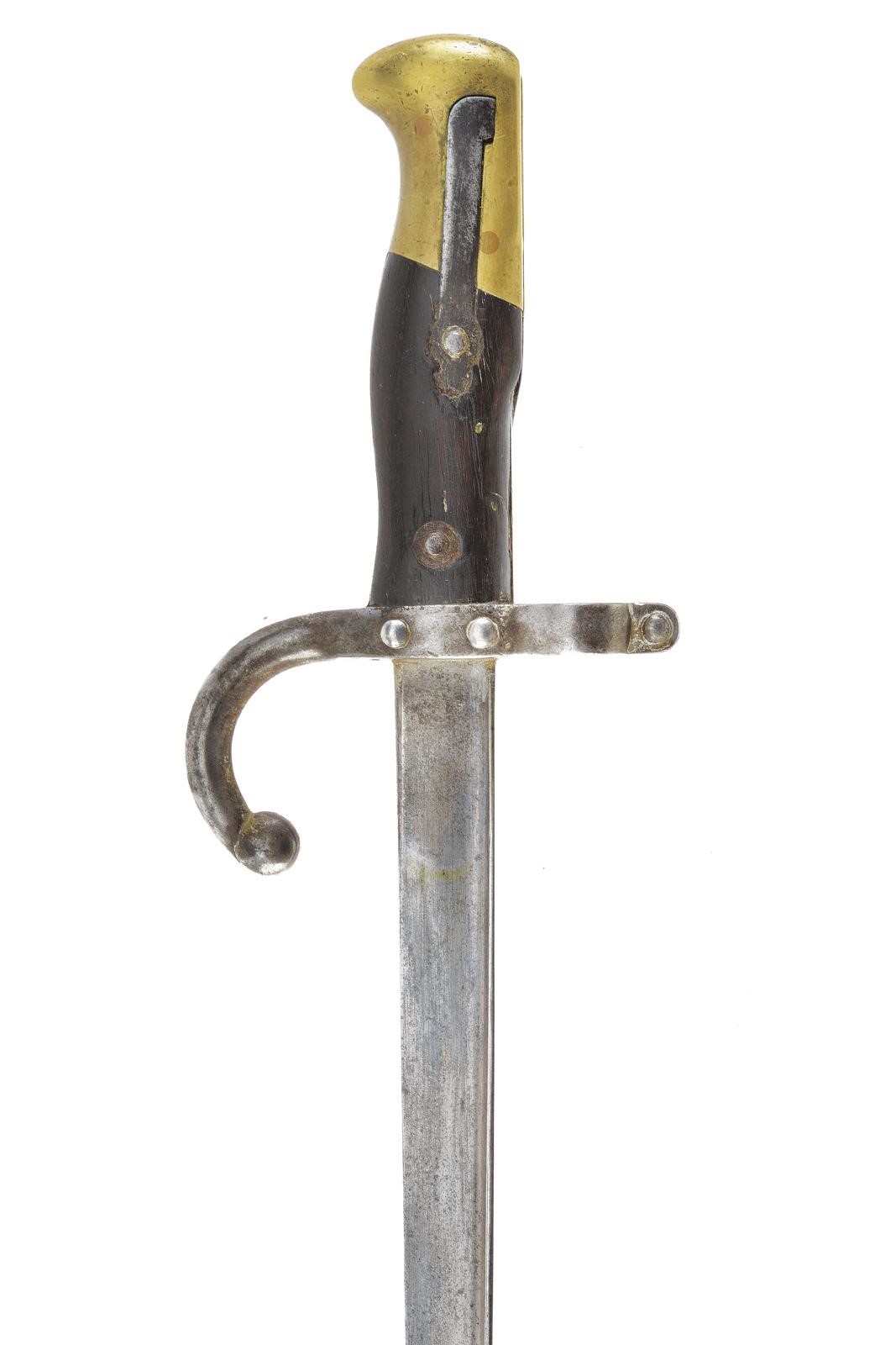 Baionetta Gras mod. 1874, lama con marcatura “L. Deny Paris 1879”