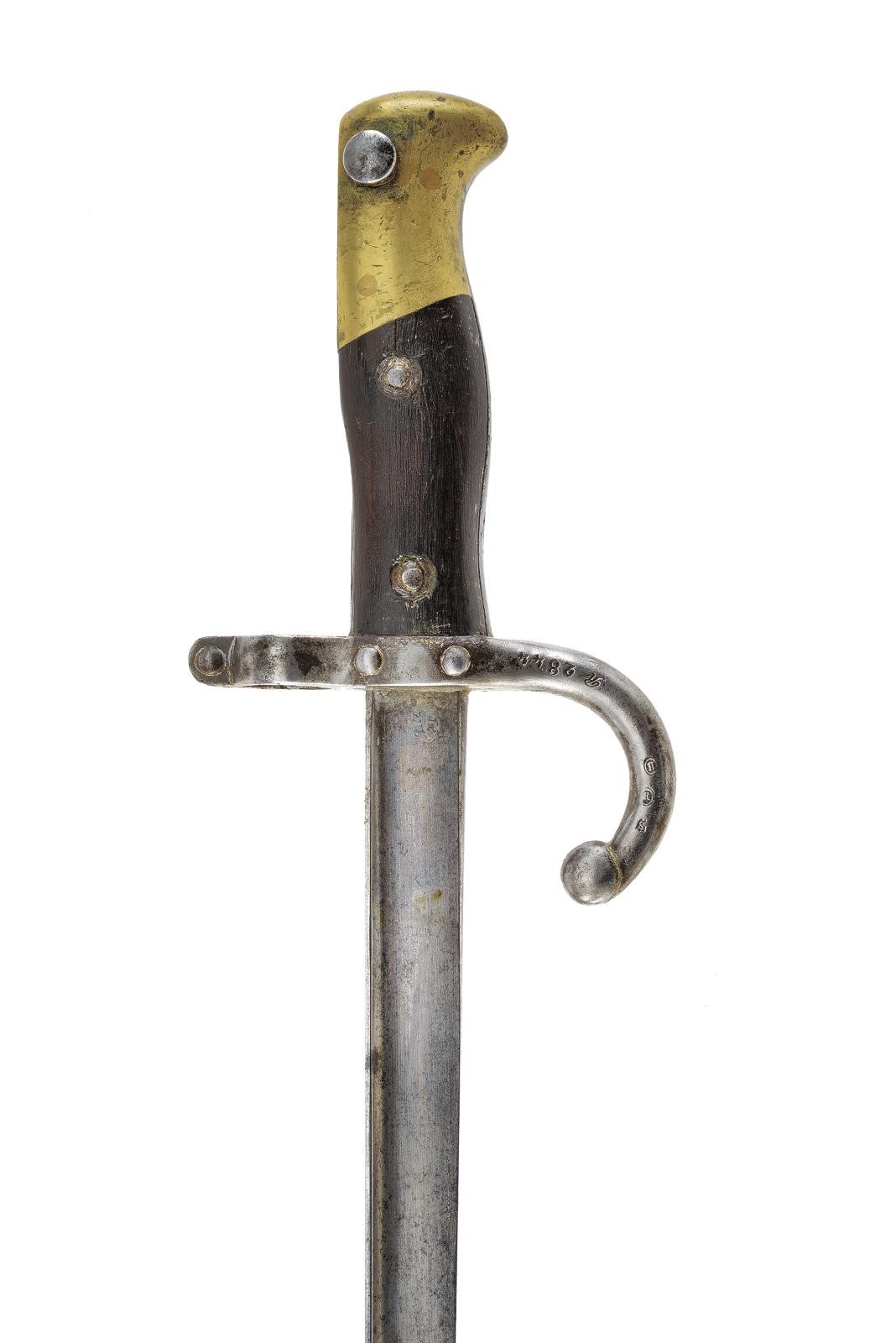 Baionetta Gras mod. 1874, lama con marcatura “L. Deny Paris 1879”