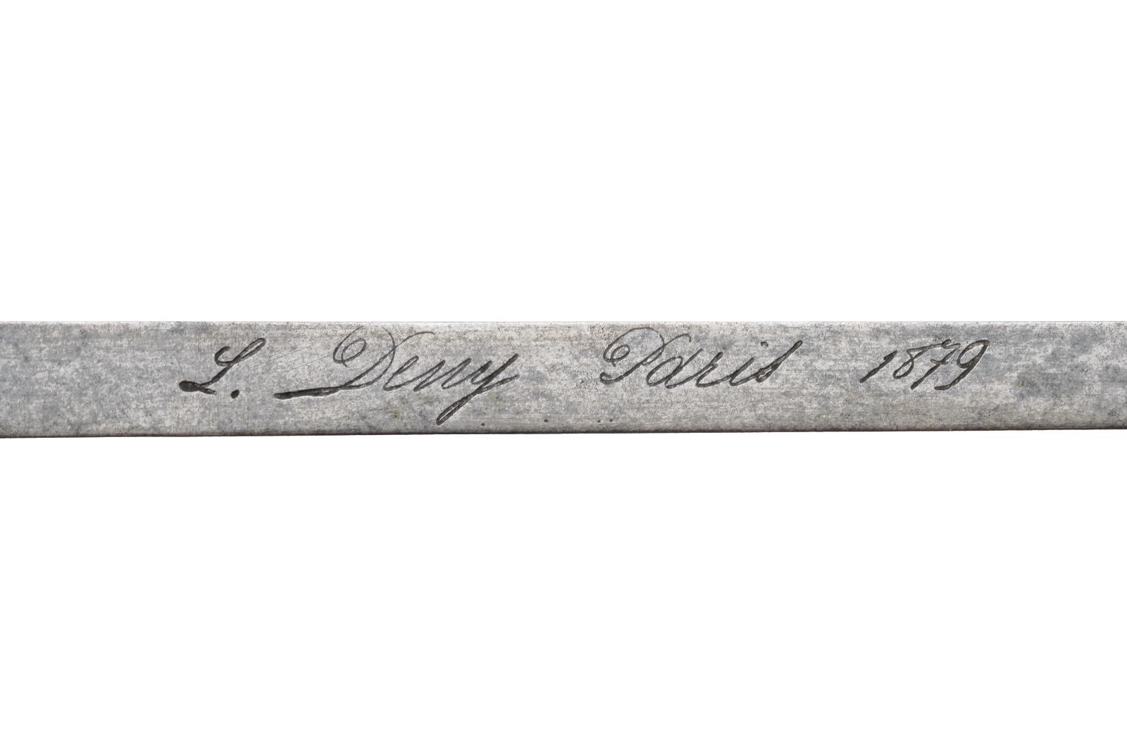 Baionetta Gras mod. 1874, lama con marcatura “L. Deny Paris 1879”