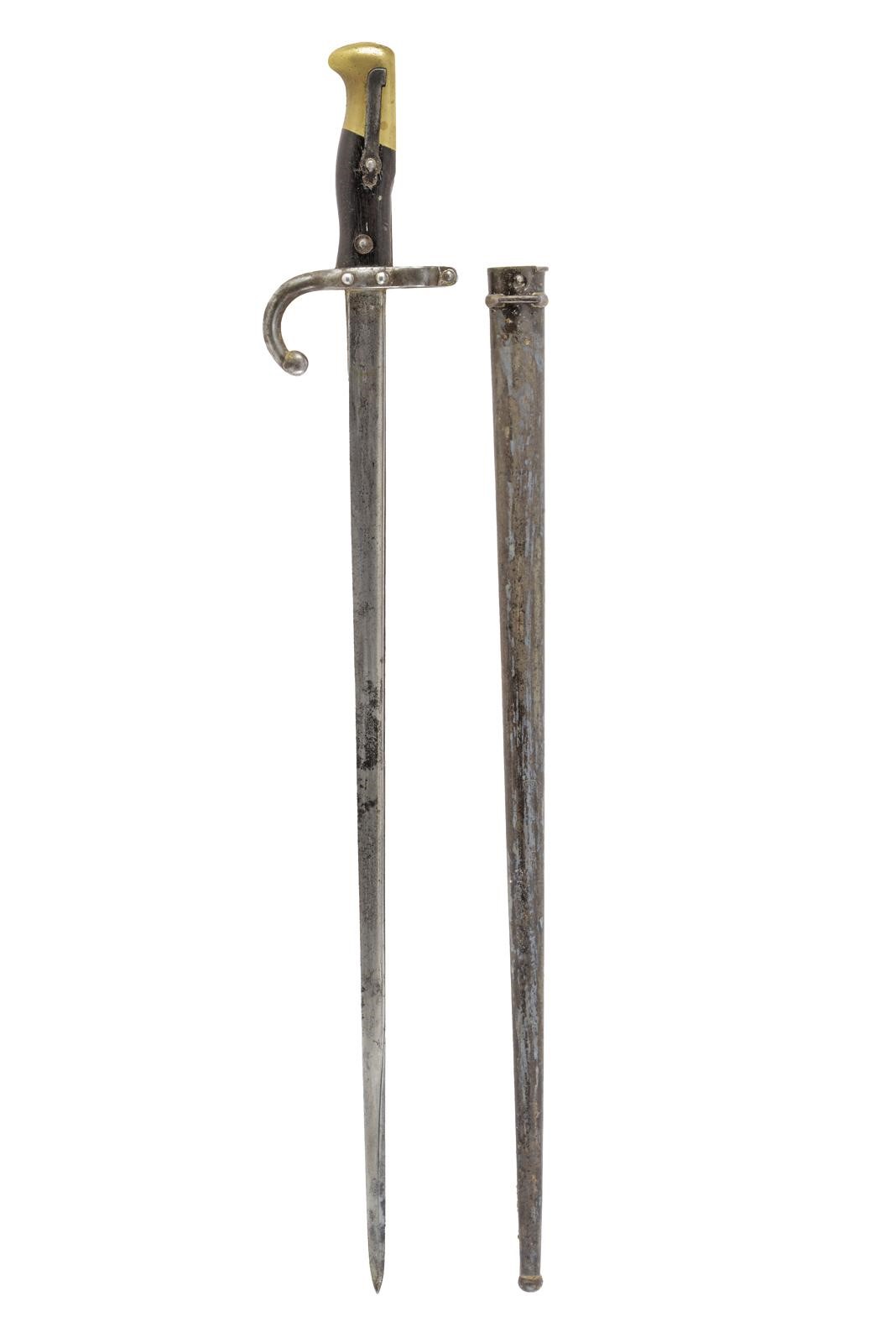 Baionetta Gras mod. 1874, lama con marcatura “L. Deny Paris 1879”