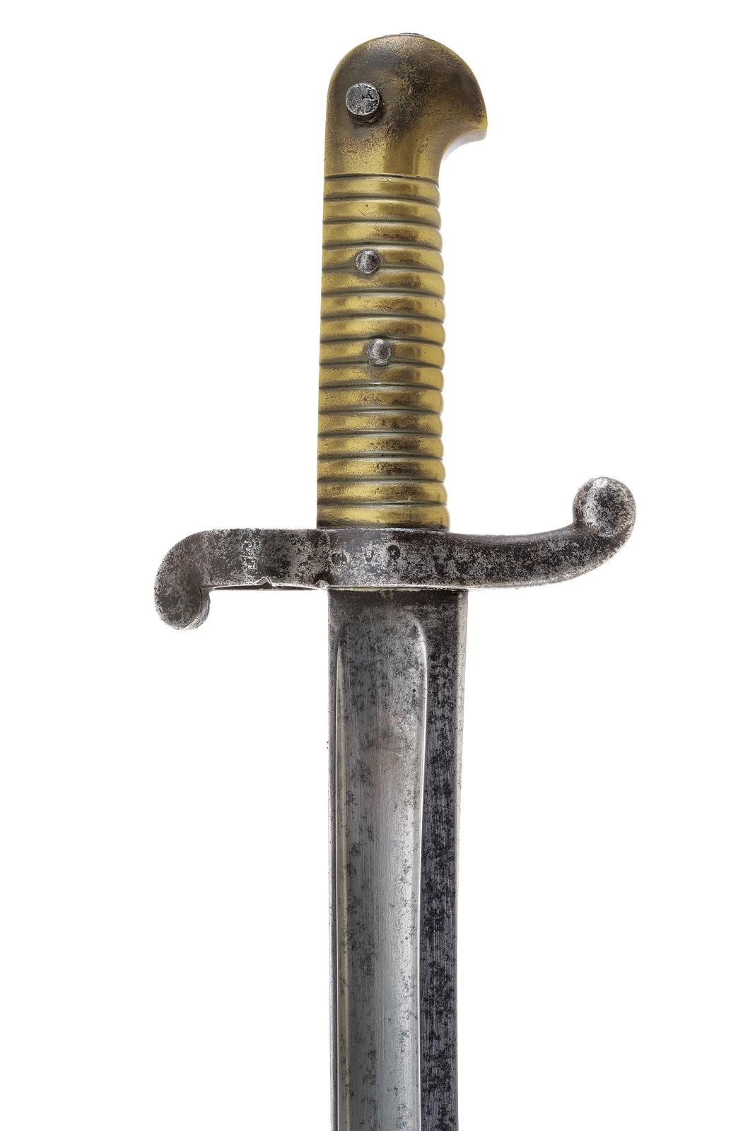 Chatellerault (marcatura), Baionetta mod. 1842, lama con punzoni e fodero