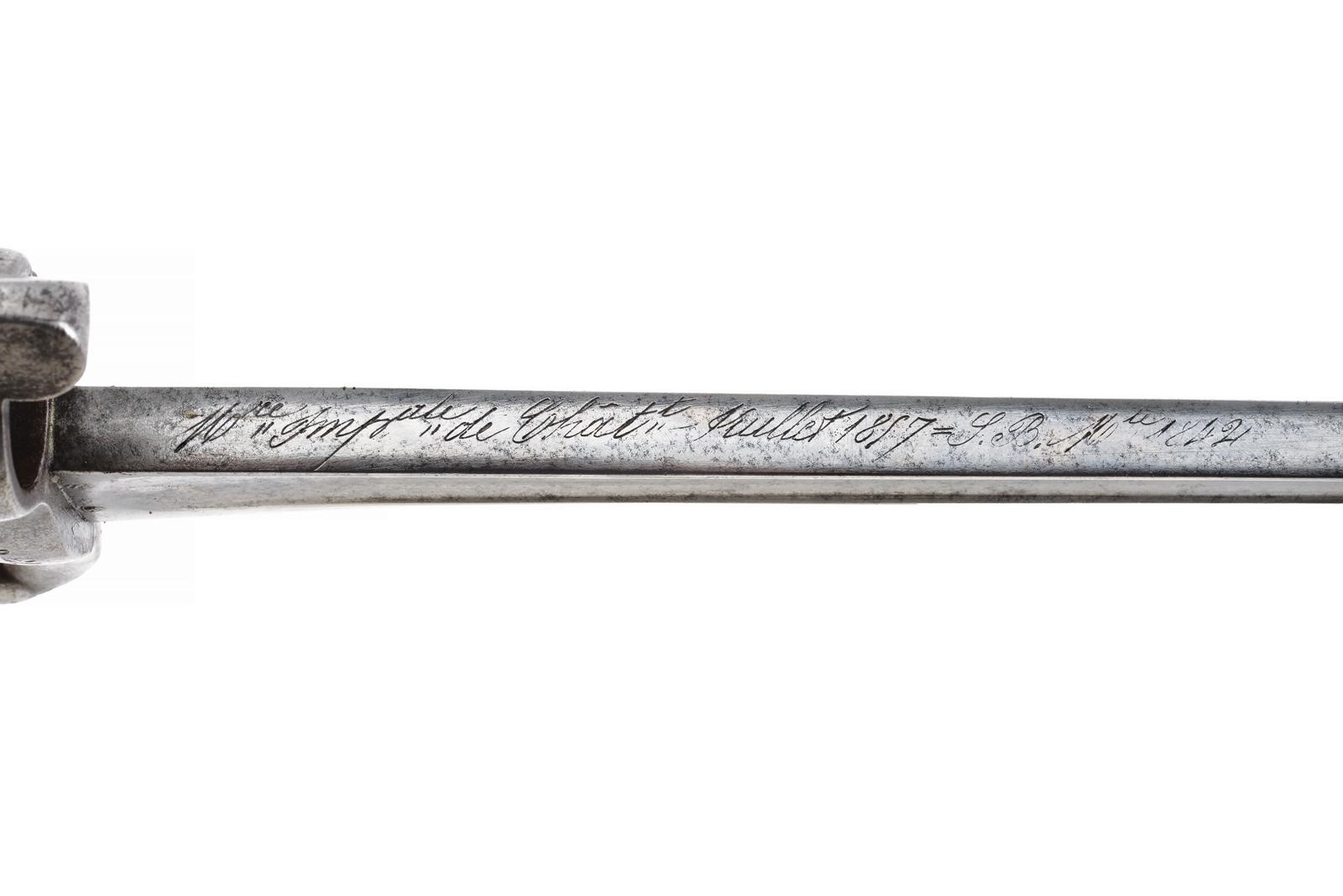 Chatellerault (marcatura), Baionetta mod. 1842, lama con punzoni e fodero