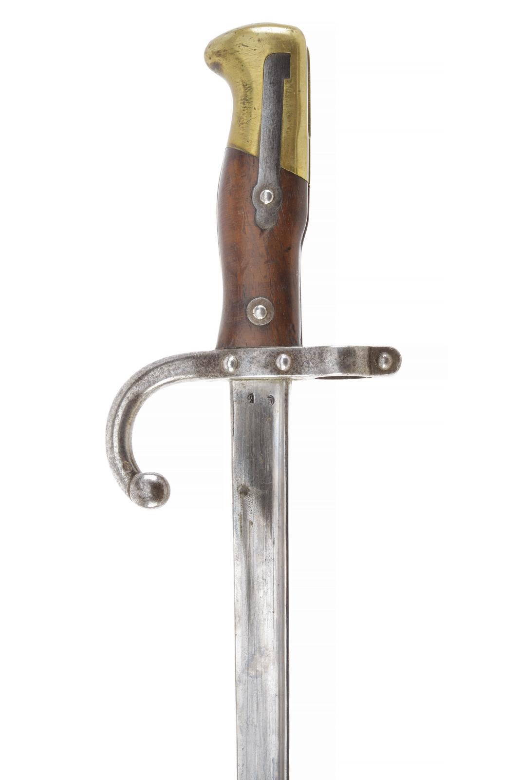 Baionetta Gras, Mod. 1874, lama “a T” con marcatura St. Etienne (1879), St. Etienne
