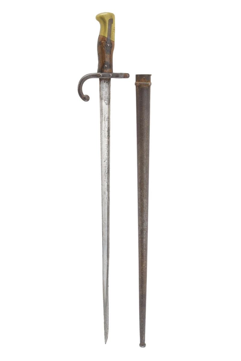 Baionetta Gras mod. 1874, St. Etienne (1877), lama a un filo e controfilo