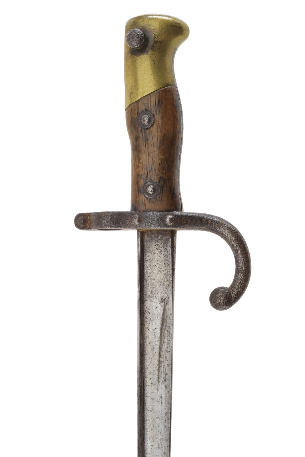 Baionetta Gras mod. 1874, St. Etienne (1877), lama a un filo e controfilo