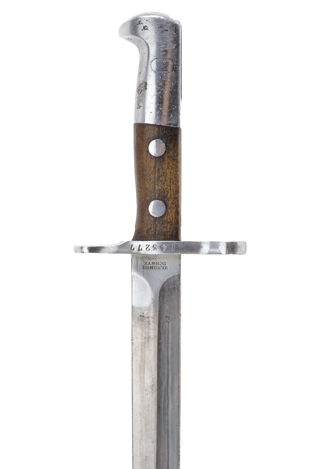 Baionetta per Schmidt-Rubin, lama marcata «ELSENER SCHWYZ», 43 cm