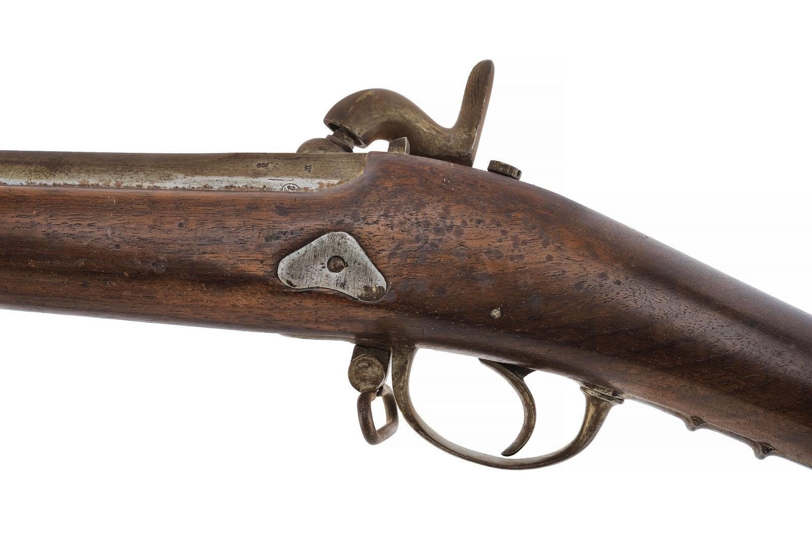 Fucile a luminello Mod. 1842 con baionetta, canna liscia e culatta ottagonale