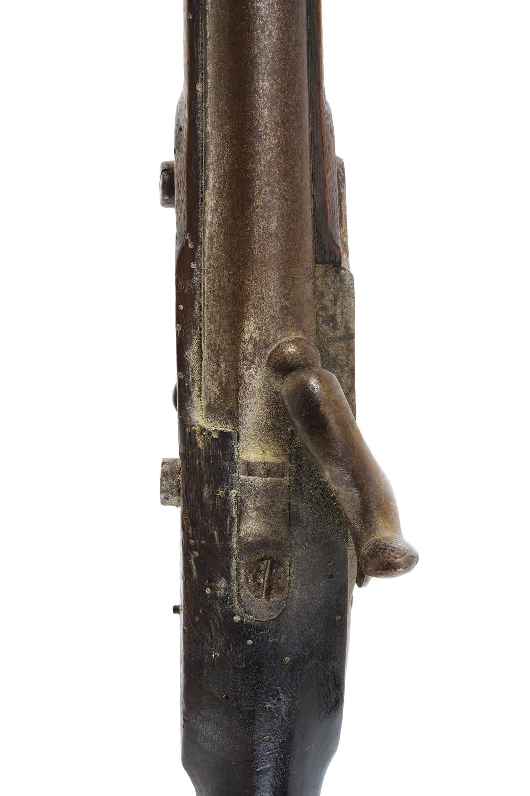 Fucile ad avancarica a luminello a molla, canna tonda liscia (cal. 17 mm) con codetta e alzo