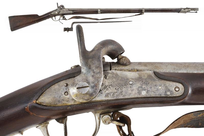 Militaria italiana, Fucile convertito a luminello mod. 1822T con baionetta