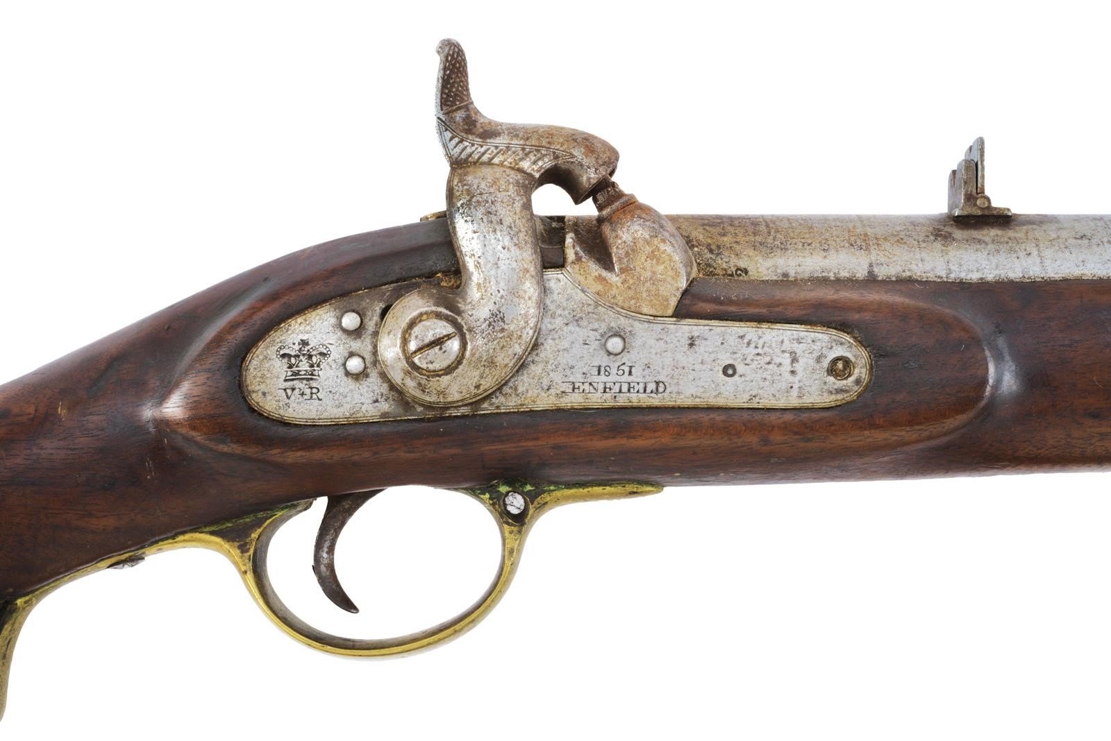 Enfield, Carabina Brunswick a luminello (Impero Britannico), canna con marcatura “ENFIELD 1844”