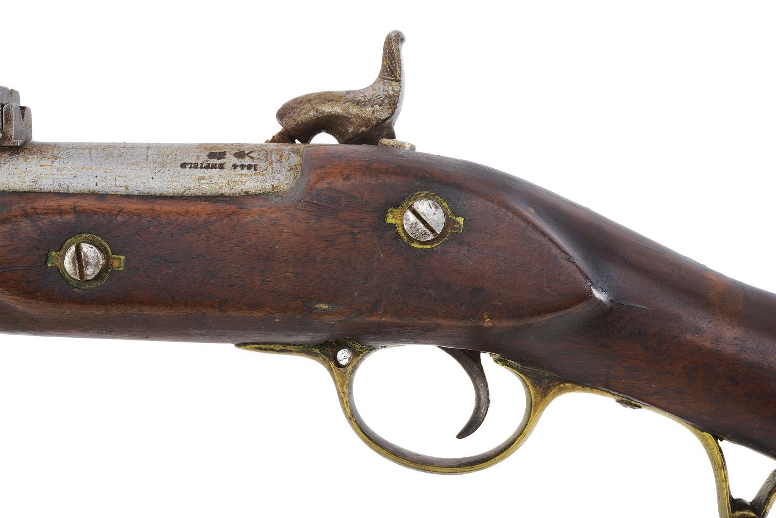 Enfield, Carabina Brunswick a luminello (Impero Britannico), canna con marcatura “ENFIELD 1844”