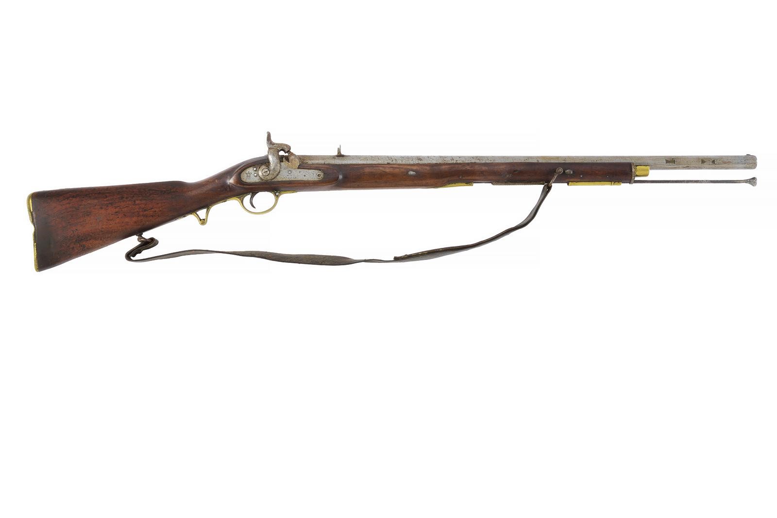 Enfield, Carabina Brunswick a luminello (Impero Britannico), canna con marcatura “ENFIELD 1844”