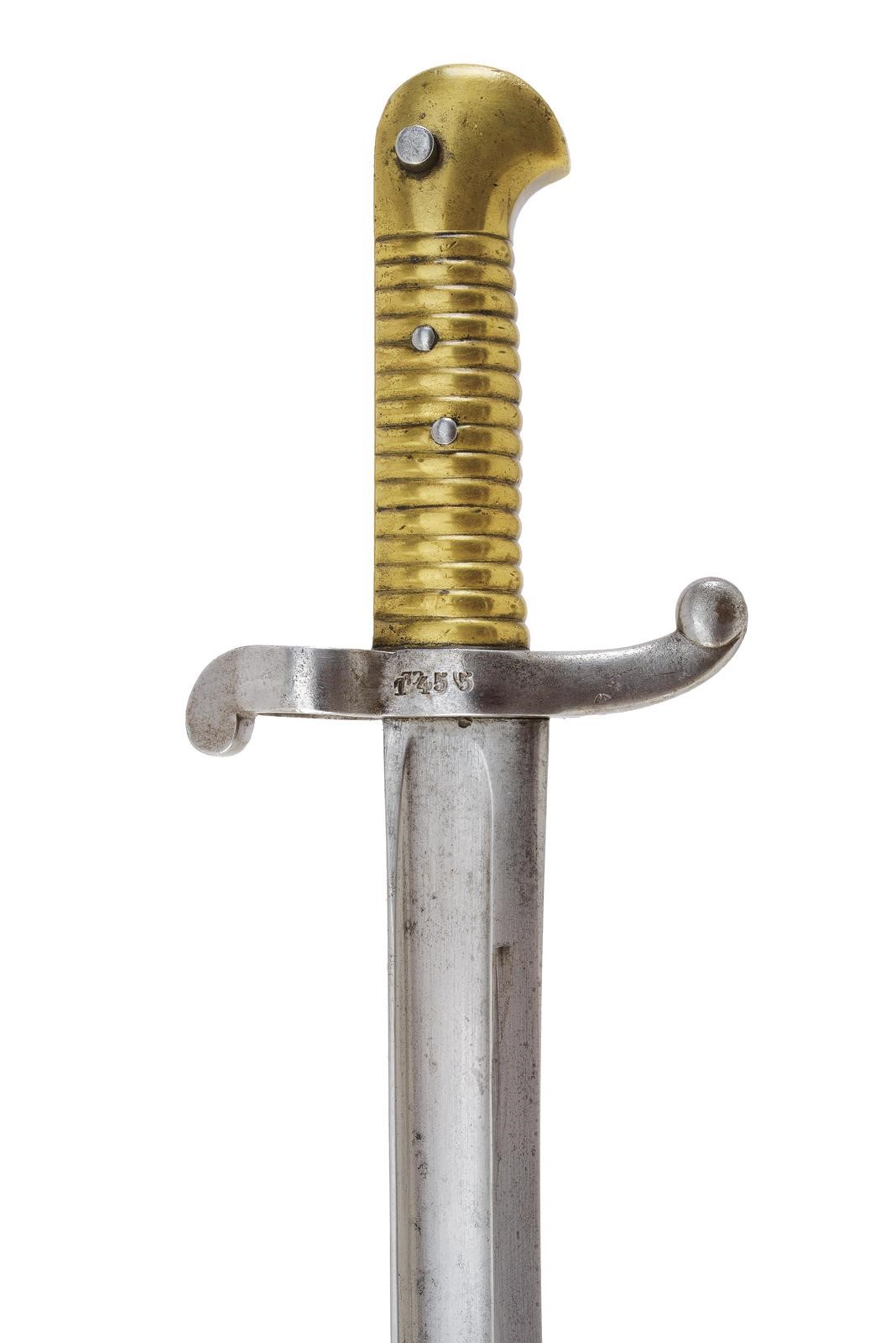 Fucile a luminello con baionetta, percussore a pietra/innesco, cal. 18 mm, lunghezza 126 cm