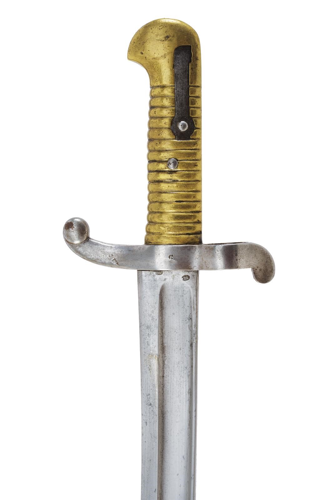 Fucile a luminello con baionetta, percussore a pietra/innesco, cal. 18 mm, lunghezza 126 cm