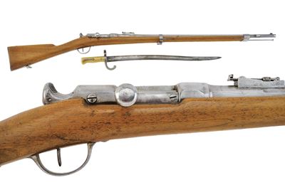 Fucile Chassepot Mod. 1866 con baionetta, canna rigata calibro 11 mm