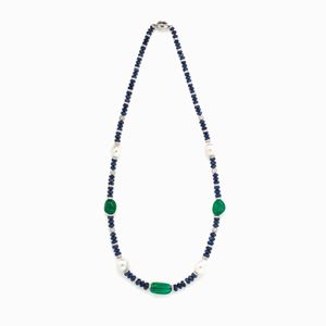 COLLANA IN SMERALDI, ZAFFIRI, DIAMANTI E
