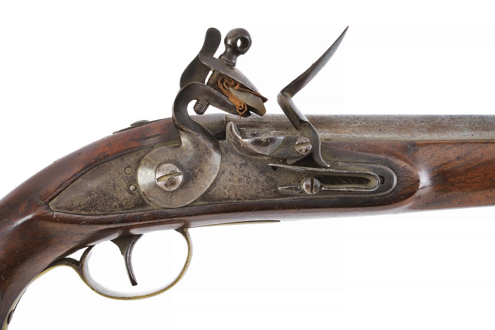 Inghilterra, Pistola a pietra focaia (calibro 16 mm), lunghezza 39 cm