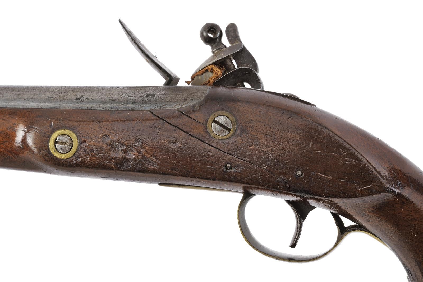 Inghilterra, Pistola a pietra focaia (calibro 16 mm), lunghezza 39 cm