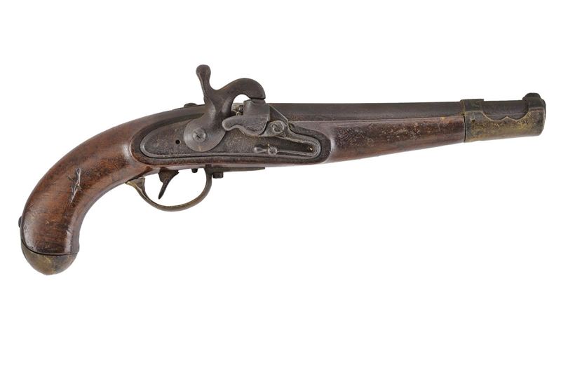 Militaria d’inizio XIX secolo, Pistola da cavalleria con sistema Augustin mod. 1851