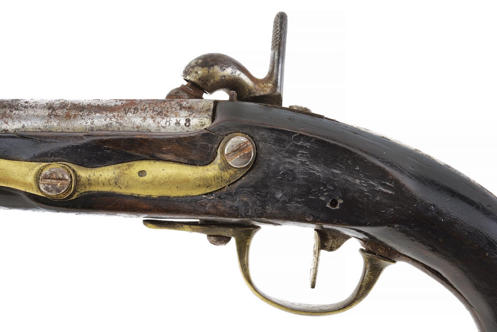 Militaria, Pistola convertita a luminello modello 1822 T bis, canna ad anima rigata