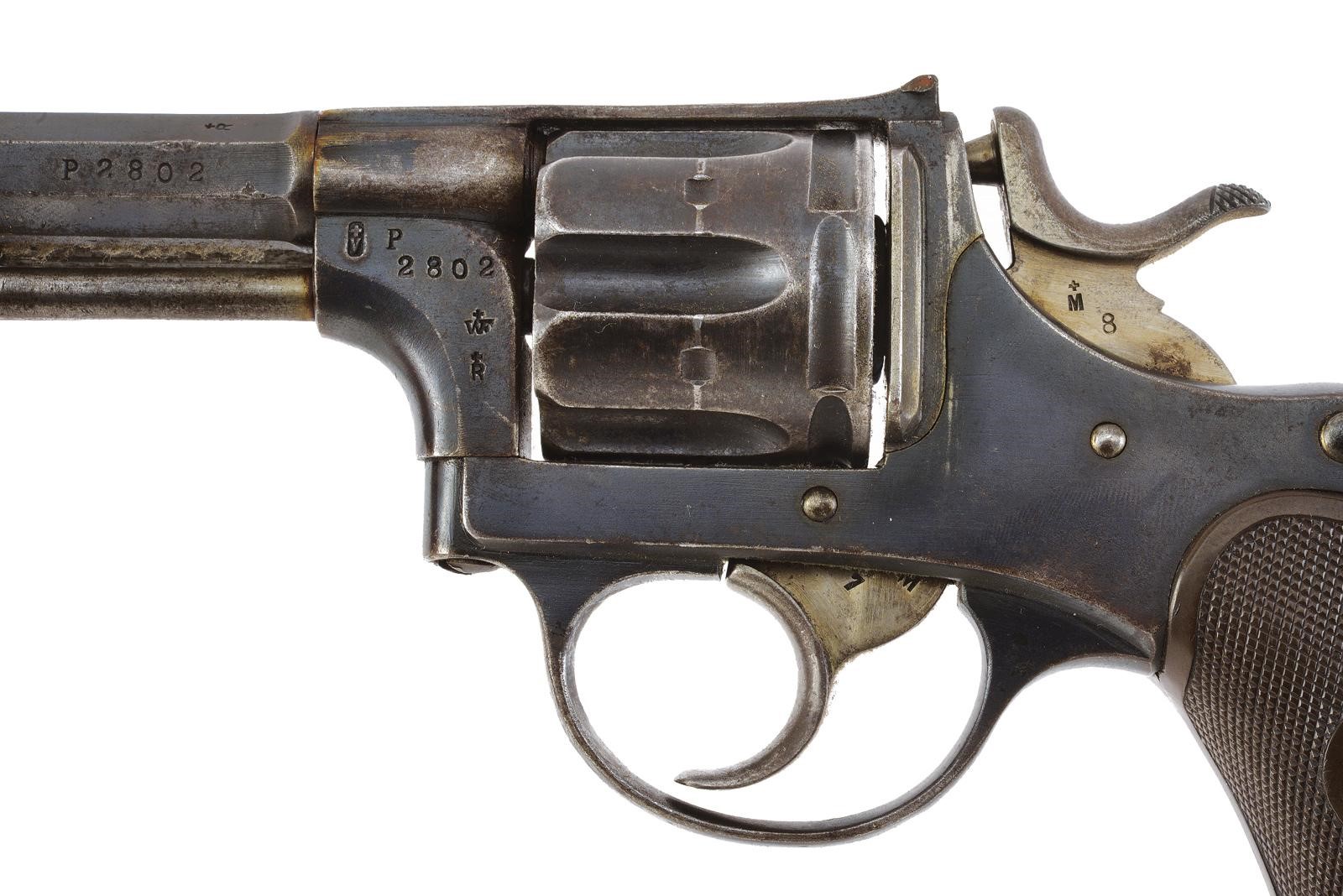 Schmidt Mod. 1882, revolver con tamburo scanalato a sei colpi, calibro 8 mm