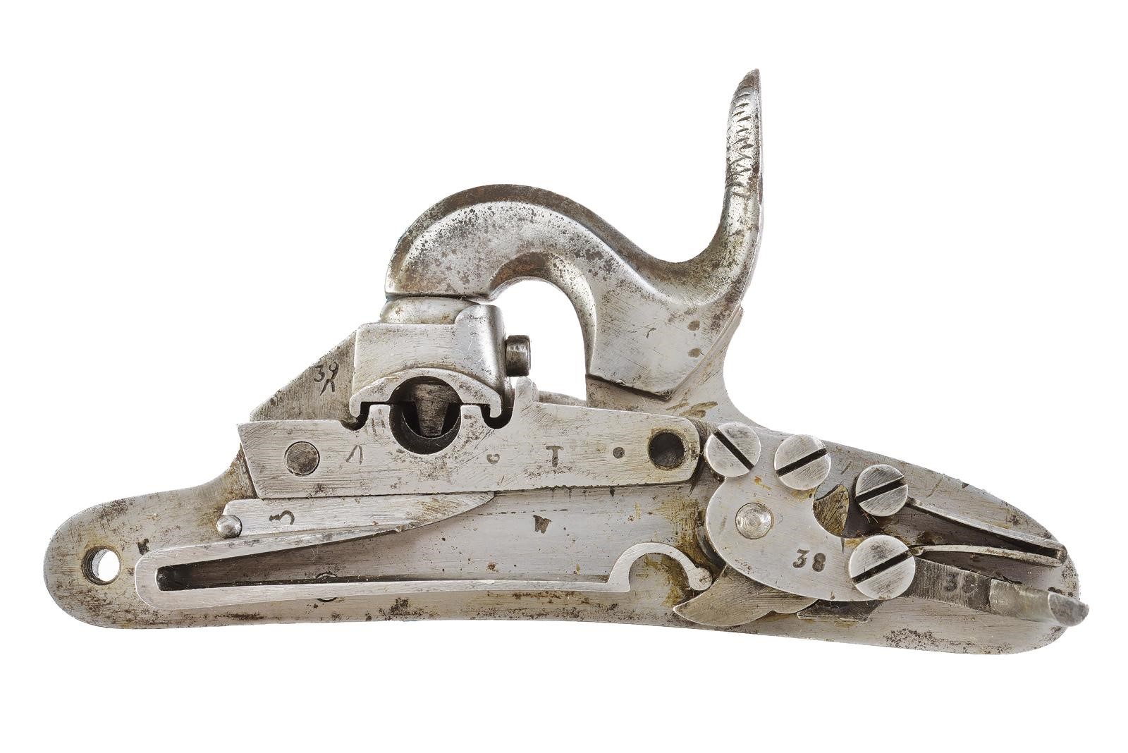 Batteria Augustin per fucile da fanteria Mod. 1842, manufatto in ferro con punzoni austriaci