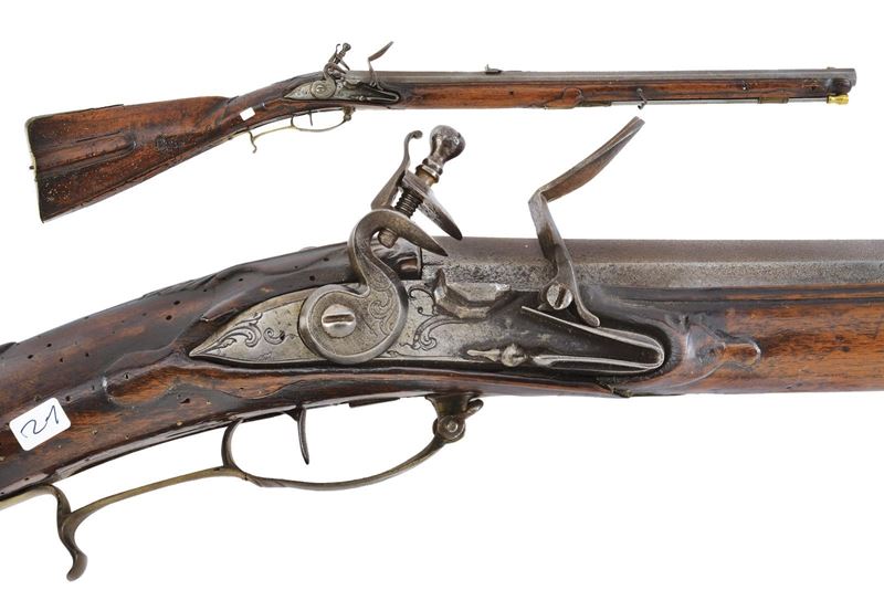 Arma da caccia a pietra focaia, carabina, canna rigata ottagonale (cal. 16 mm)