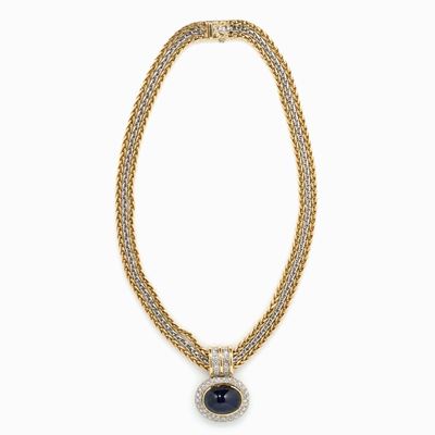 Collana in Zaffiro, Oro e Diamanti Reali