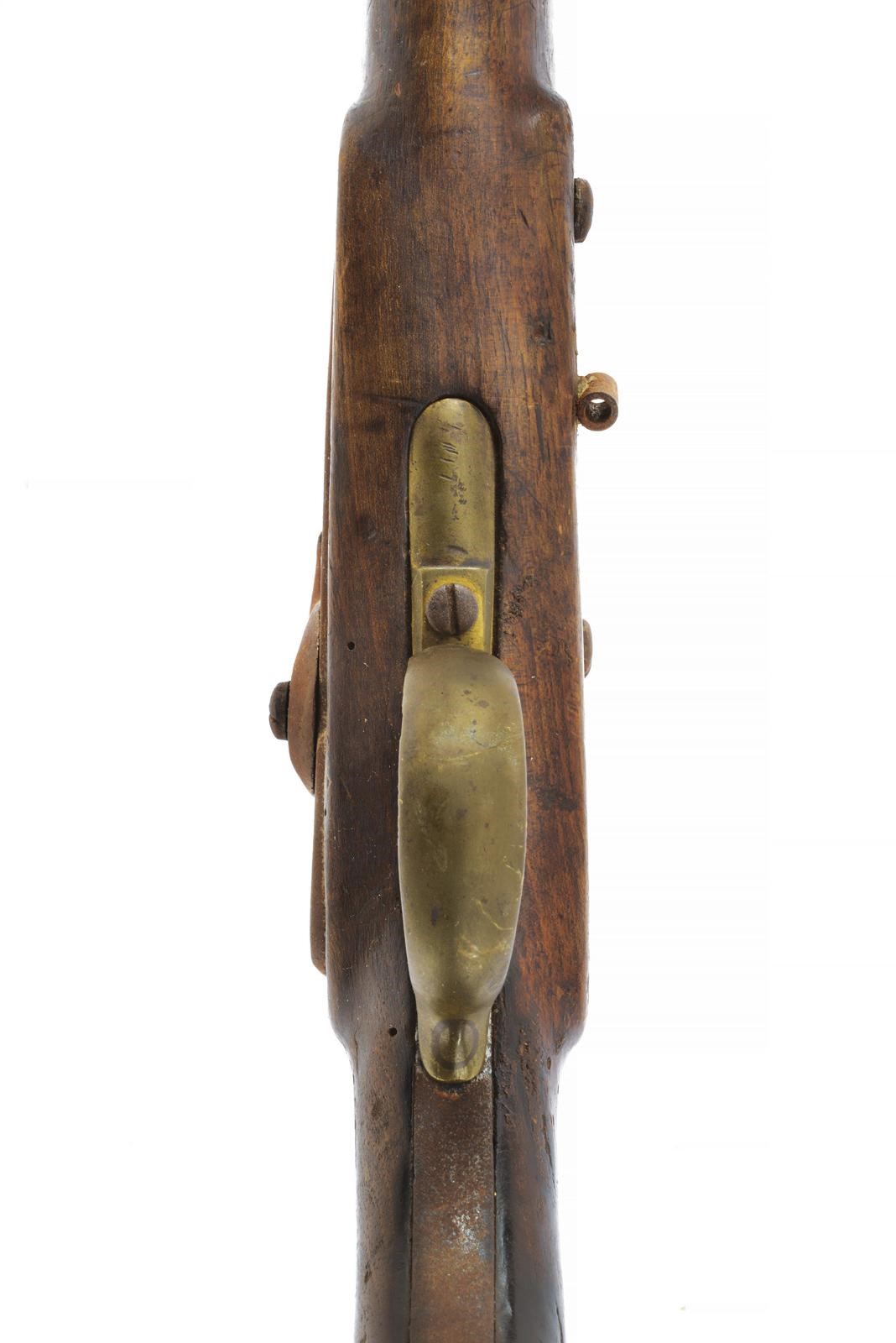 Militaria, Pistola a luminello composita (canna tonda) con cassa in legno