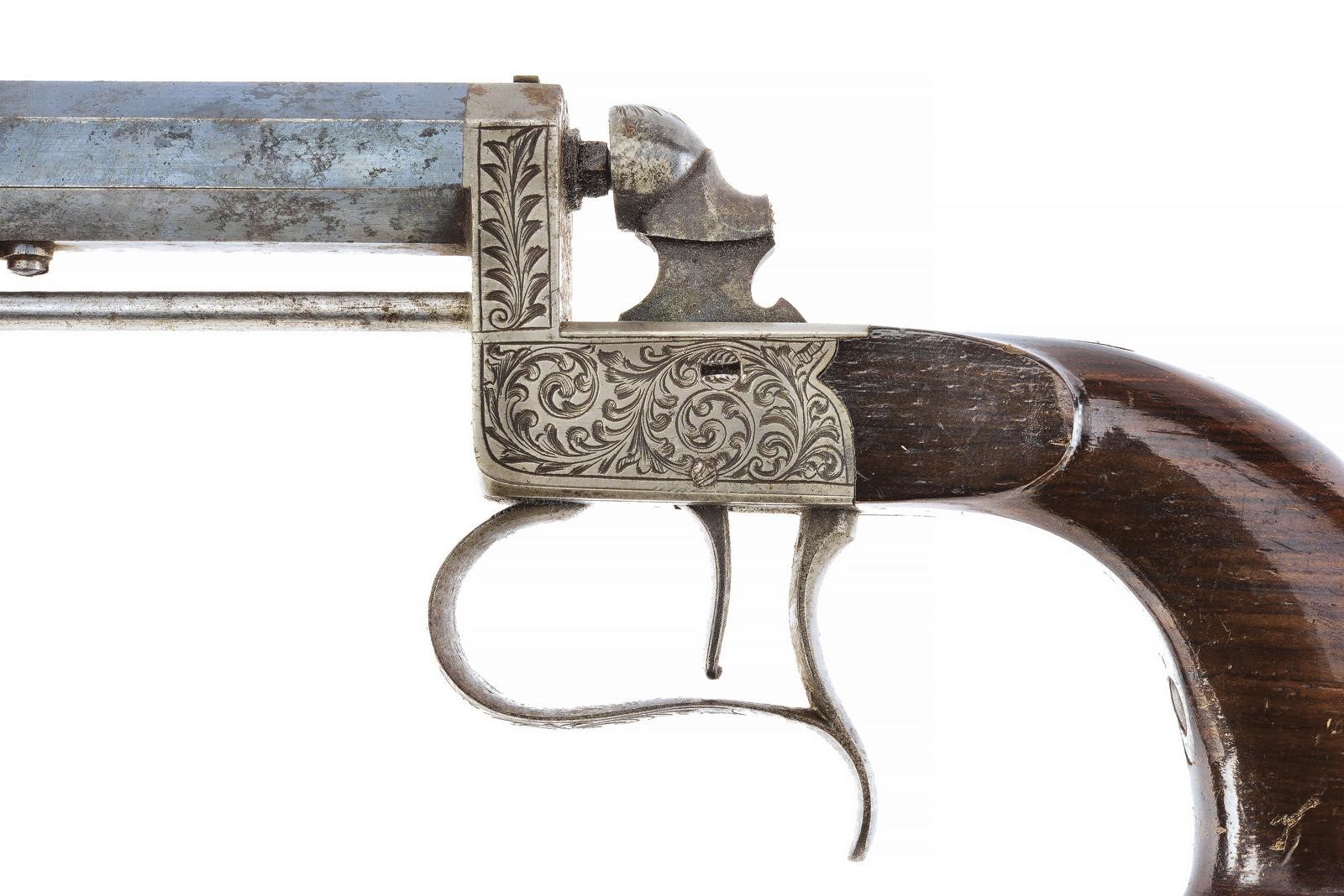 Alexander Francotte (marcatura “AF”), Pistola a luminello da sala, calibro 5 mm (in volata)