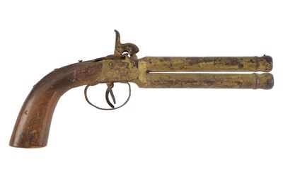 Pistola a luminello a due canne sovrapposte, cal. 11 mm, castello boxlock