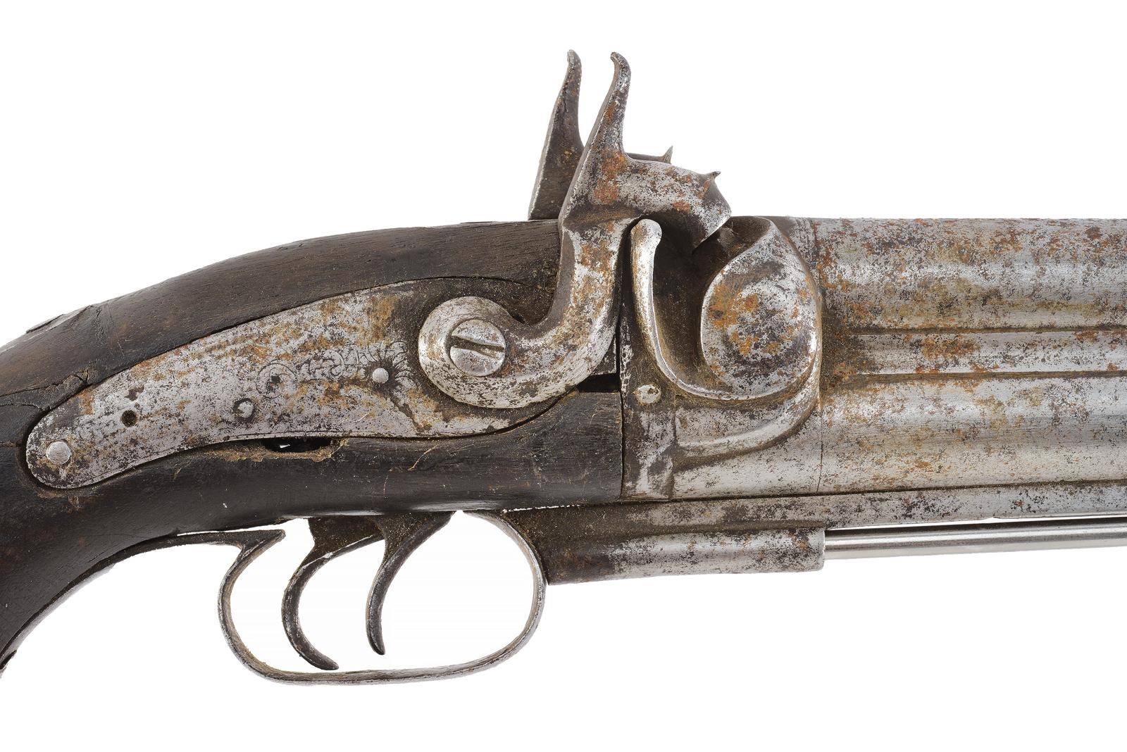 Arma da fuoco, pistola a canne sovrapposte a luminello, cal. 15 mm