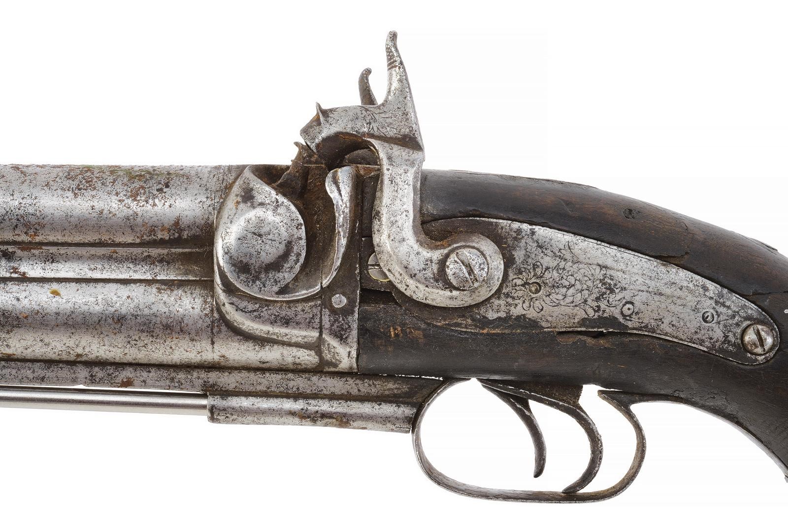 Arma da fuoco, pistola a canne sovrapposte a luminello, cal. 15 mm