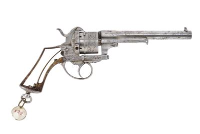 Lefaucheux (a spillo), Revolver a spillo, Liegi, con canna rigata e tamburo inciso