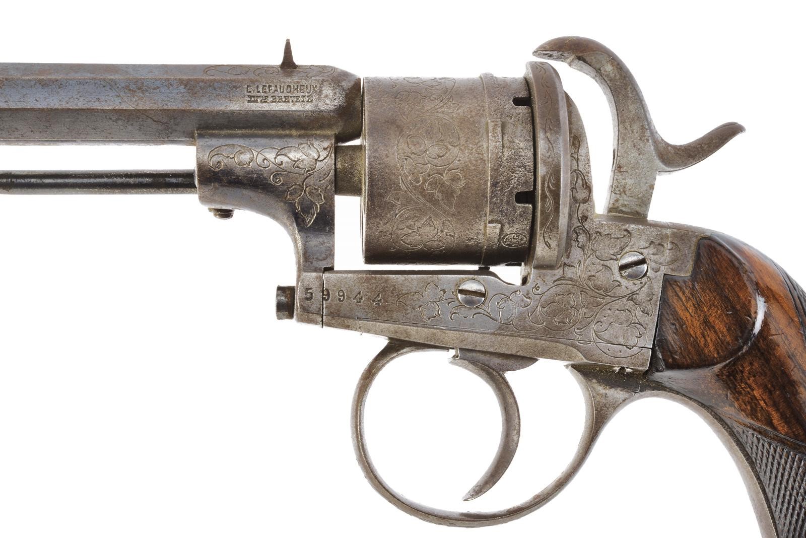 Fusil Lefaucheux a spillo, revolver a sei colpi — canna calibro 9 mm