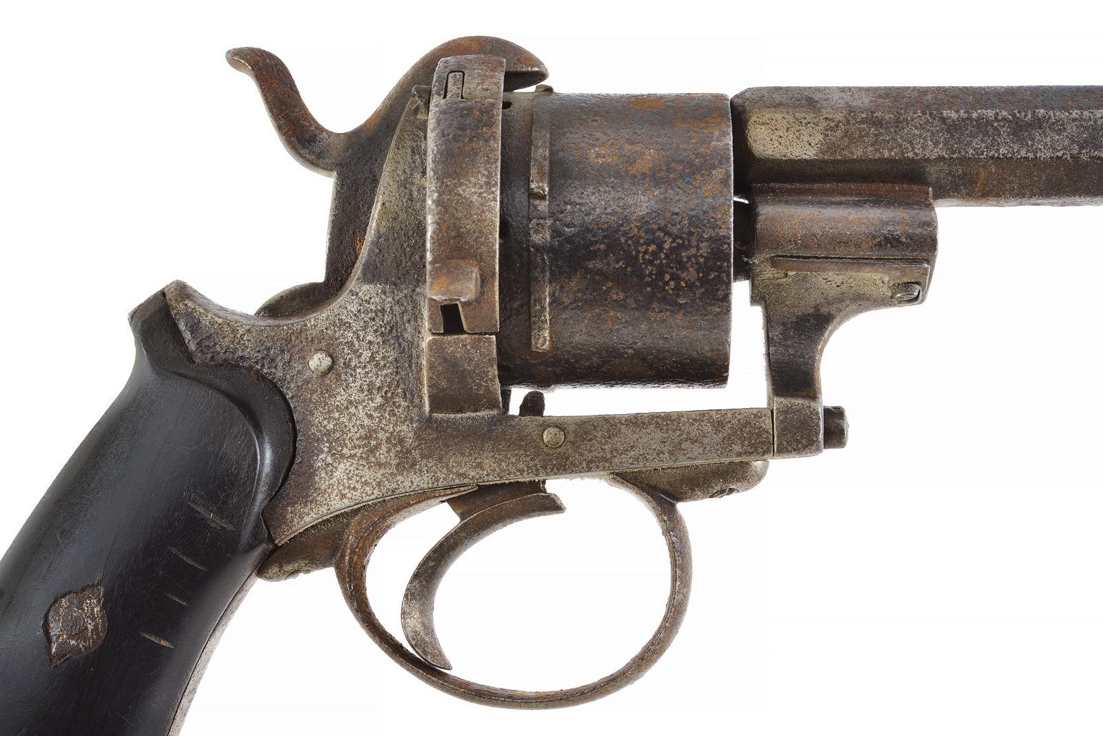 Armi a spillo, Lotto di due revolver a sei colpi con canne rigate (cal. 7 mm), non attivi